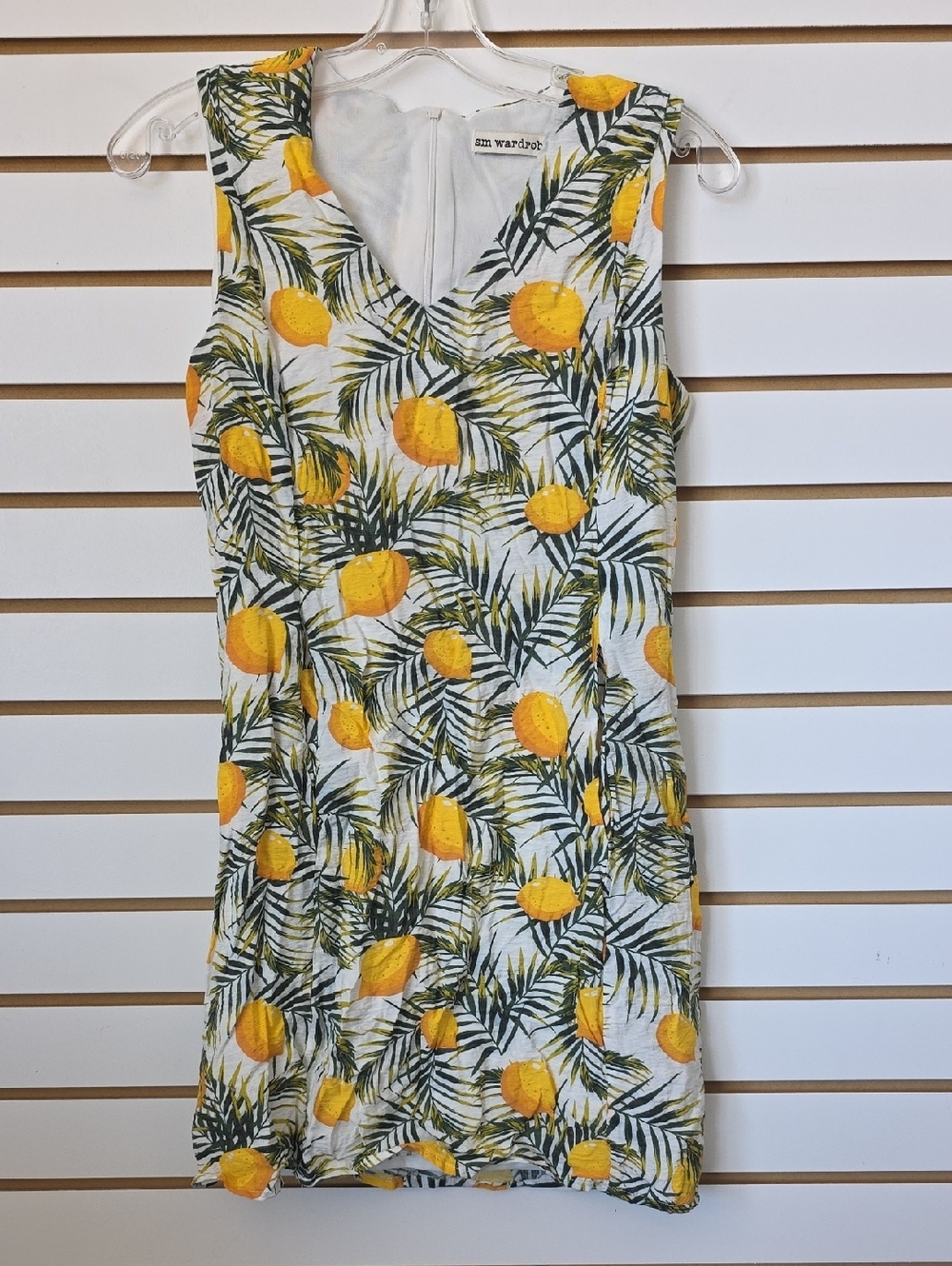 Sm wardrobe Lemon Print Sleeveless V-Neck Dress